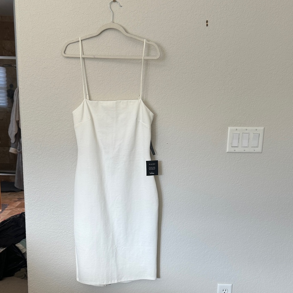 Lulu's Elegant White Midi Dress